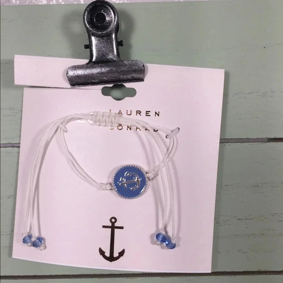 🆕 LC Lauren Conrad Blue & White Anchor Bracelet - Picture 4 of 5